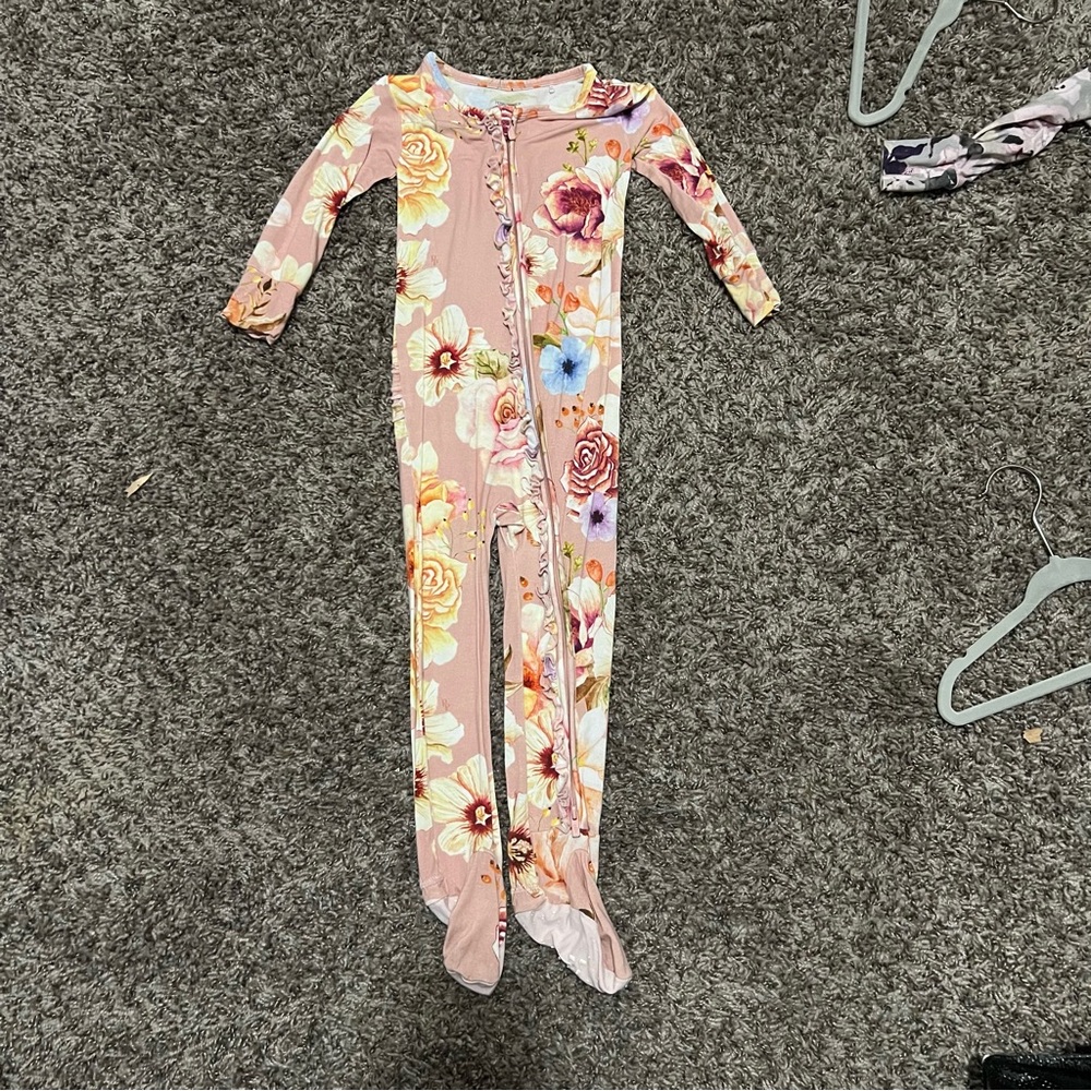 Floral Kids One Piece Pajama Posh Peanut